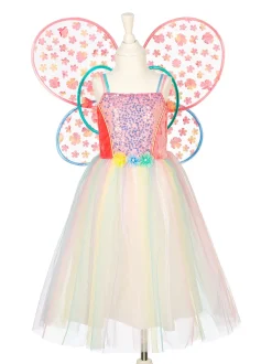 Flora Dress & Wings Set (Green) - 8-10 Years