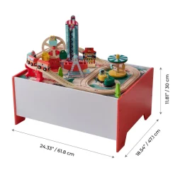 Florida Amusement Park Wooden Activity Table with 6 Mini-Games