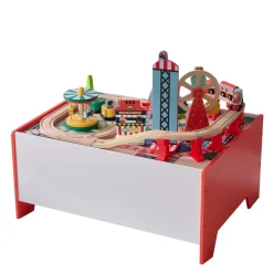Florida Amusement Park Wooden Activity Table with 6 Mini-Games