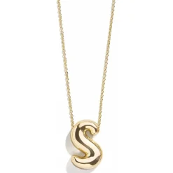 Gold Bubble Initial Necklace - S