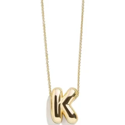 Gold Bubble Initial Necklace - K