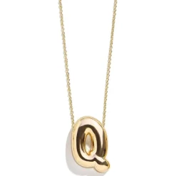 Gold Bubble Initial Necklace - Q