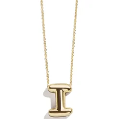 Gold Bubble Initial Necklace - I