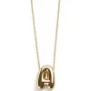 Gold Bubble Initial Necklace - A