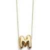 Gold Bubble Initial Necklace - M