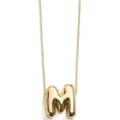 Gold Bubble Initial Necklace - M