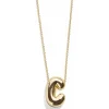 Gold Bubble Initial Necklace - C
