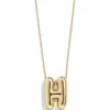 Gold Bubble Initial Necklace - H