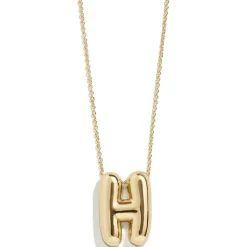 Gold Bubble Initial Necklace - H