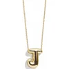 Gold Bubble Initial Necklace - J