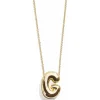 Gold Bubble Initial Necklace - G