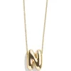 Gold Bubble Initial Necklace - N