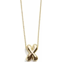 Gold Bubble Initial Necklace - X