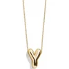 Gold Bubble Initial Necklace - Y