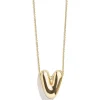Gold Bubble Initial Necklace - V