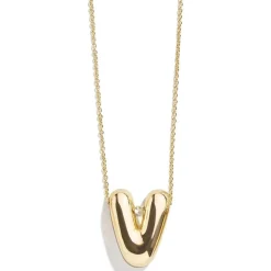 Gold Bubble Initial Necklace - V