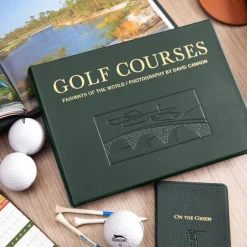 Golf Courses: Fairways of the World Book in Green Bonded Leather