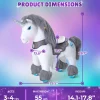 Grey Unicorn Model Y Ride on Toy - 3-4 Years