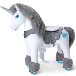 Grey Unicorn Model Y Ride on Toy - 4-7 Years