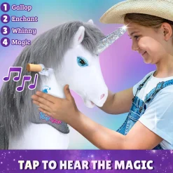 Grey Unicorn Model Y Ride on Toy - 4-7 Years