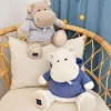 Hippo Plush with Blue Sweatshirt