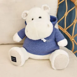 Hippo Plush with Blue Sweatshirt