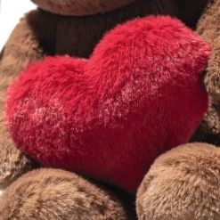 Hoppie Rabbit Brown Plush with Heart - 6"