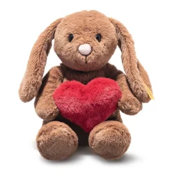 Hoppie Rabbit Brown Plush with Heart - 6"