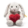 Hoppie Rabbit Grey Plush with Heart - 6"