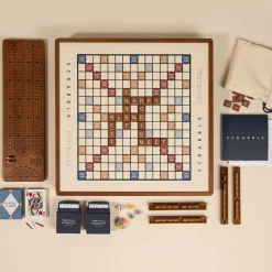 3-in-1 Premium Game Collection Scrabble Trivial Pursuit and Cribbage