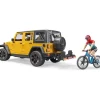 Jeep Wrangler Rubicon with Mountain Bike & Figurine