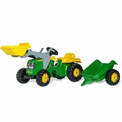 John Deere Kid Pedal Tractor with Front Loader & Removable Trailer
