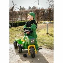 John Deere 3-Wheel Pedal Tractor with Trailer