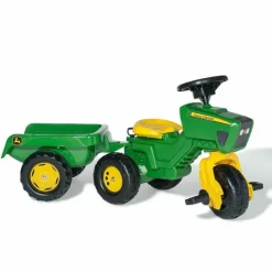 John Deere 3-Wheel Pedal Tractor with Trailer