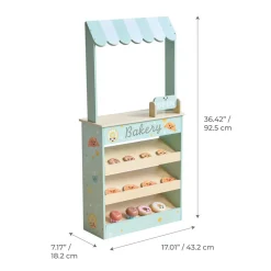 Jolly Pals Wooden Bakery Stand with 12 Pastry Pieces