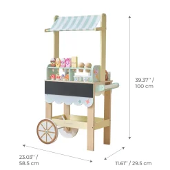 Jolly Pals Wood Ice Cream Stand with 33 Accessories and Chalkboard