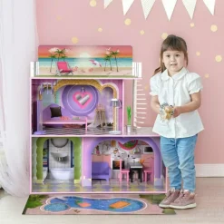 Kids Dreamland Sunset 3-Level Dollhouse Set for 12