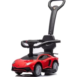 Lamborghini 3-in-1 Push Ride On Toy Car - Red