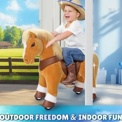 Light Brown Horse Model Y Ride on Toy - Age 3-4 Years