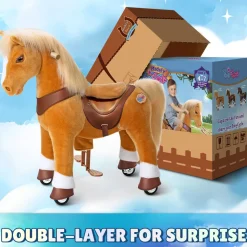 Light Brown Horse Model Y Ride on Toy - 4-7 Years