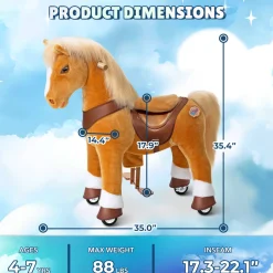Light Brown Horse Model Y Ride on Toy - 4-7 Years