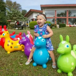Lime Green Rody Horse Inflatable Bouncer Ride-on