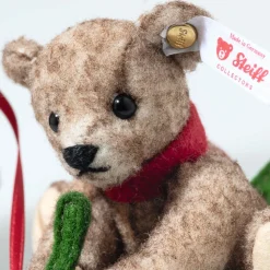 Limited Edition Mama Teddy Bear and Cub Plush on the Holly Express