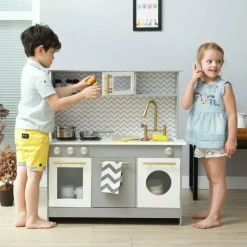 Little Chef Berlin Modern Play Kitchen - Grey / White