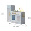 Little Chef Chester Wooden Play Kitchen with Large Fridge & Sink - Blue