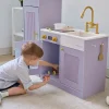 Little Chef Chester Wooden Play Kitchen with Large Fridge & Sink - Purple