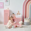 Little Chef Chester Wooden Play Kitchen with Large Fridge & Sink - Pink