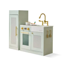 Little Chef Chester Wooden Play Kitchen with Large Fridge & Sink - Green