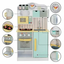 Little Chef Florence Classic Play Kitchen - White/Green & Yellow