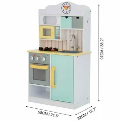 Little Chef Florence Classic Play Kitchen - White/Green & Yellow